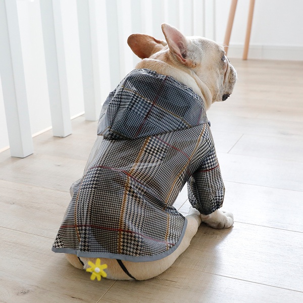 Pet Plaid Raincoat